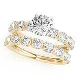 Refined U Prong Round Diamond Engagement Ring — 9K/18K Gold & Platinum