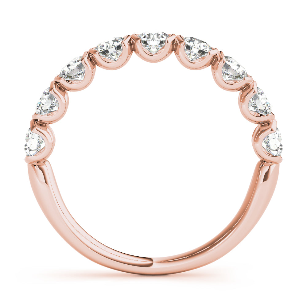Bar Set Half Eternity Ring in Gold & Platinum