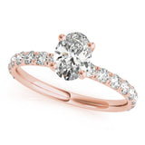 Eternal Single Row For Center Oval Diamond Engagement Ring — 9K/18K Gold & Platinum