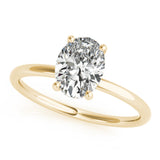 Statement Center Oval Diamond Engagement Ring — 9K/18K Gold & Platinum