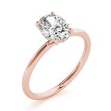 Statement Center Oval Diamond Engagement Ring — 9K/18K Gold & Platinum