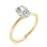 Statement Center Oval Diamond Engagement Ring — 9K/18K Gold & Platinum