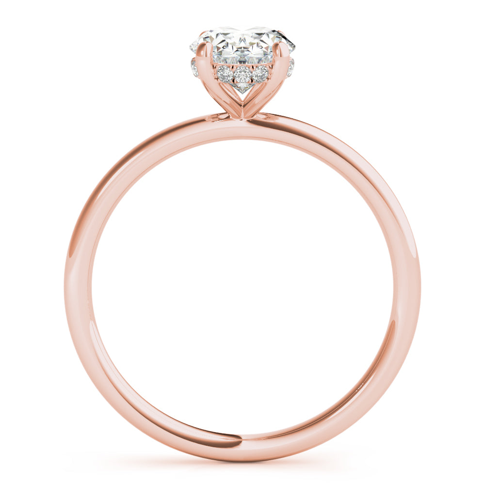 Statement Center Oval Diamond Engagement Ring — 9K/18K Gold & Platinum