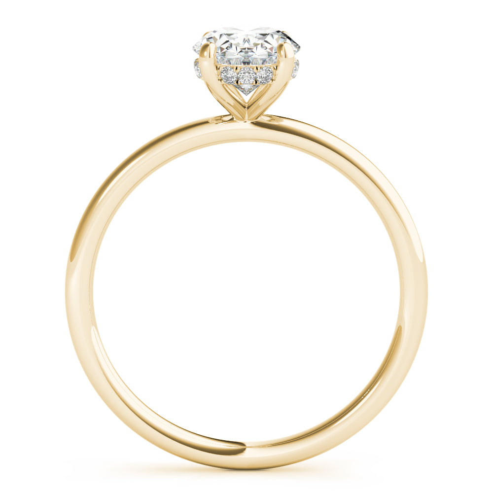 Statement Center Oval Diamond Engagement Ring — 9K/18K Gold & Platinum