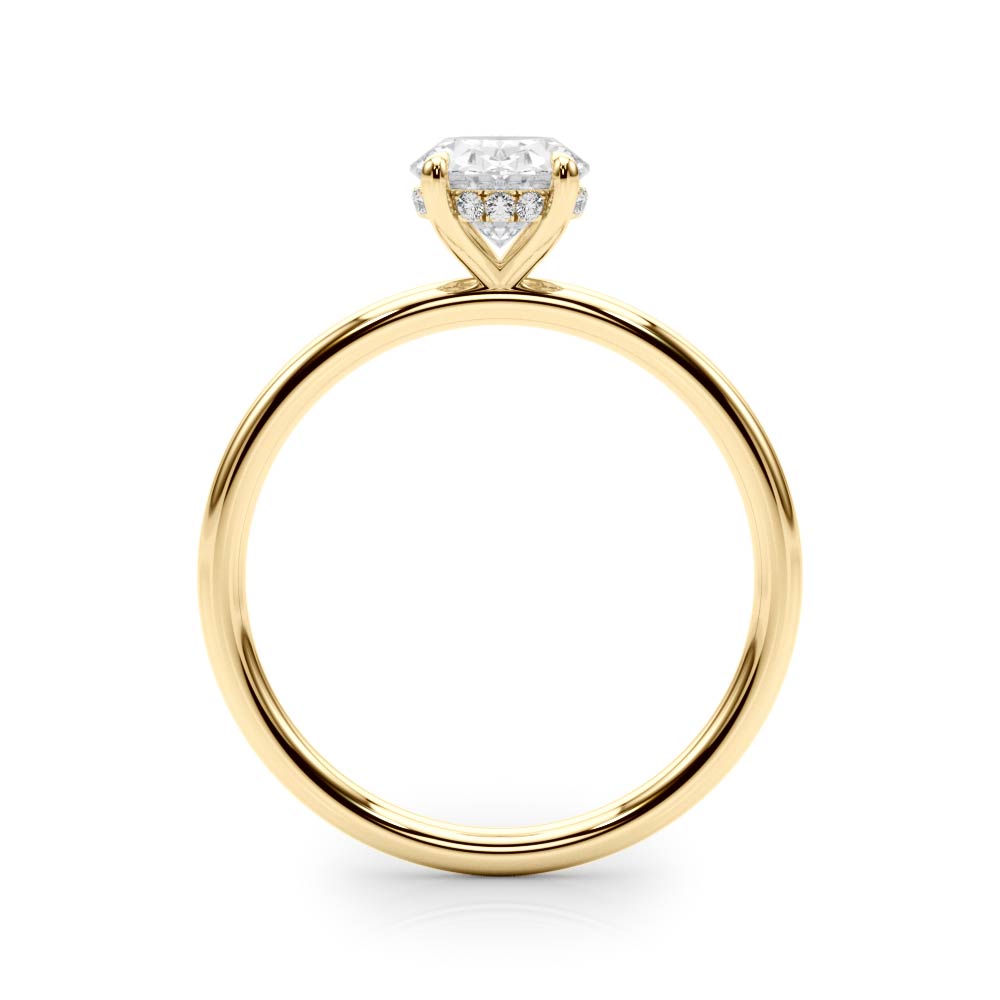 Statement Center Oval Diamond Engagement Ring — 9K/18K Gold & Platinum