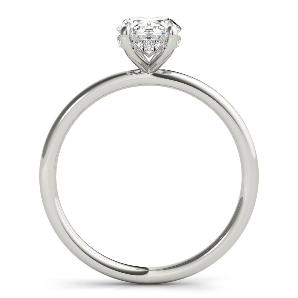 Statement Center Oval Diamond Engagement Ring — 9K/18K Gold & Platinum