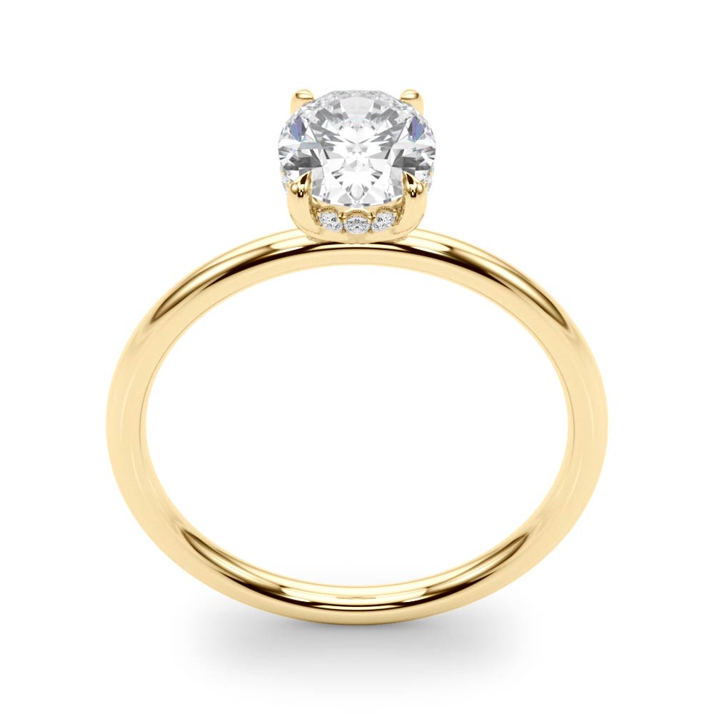 Statement Center Oval Diamond Engagement Ring — 9K/18K Gold & Platinum