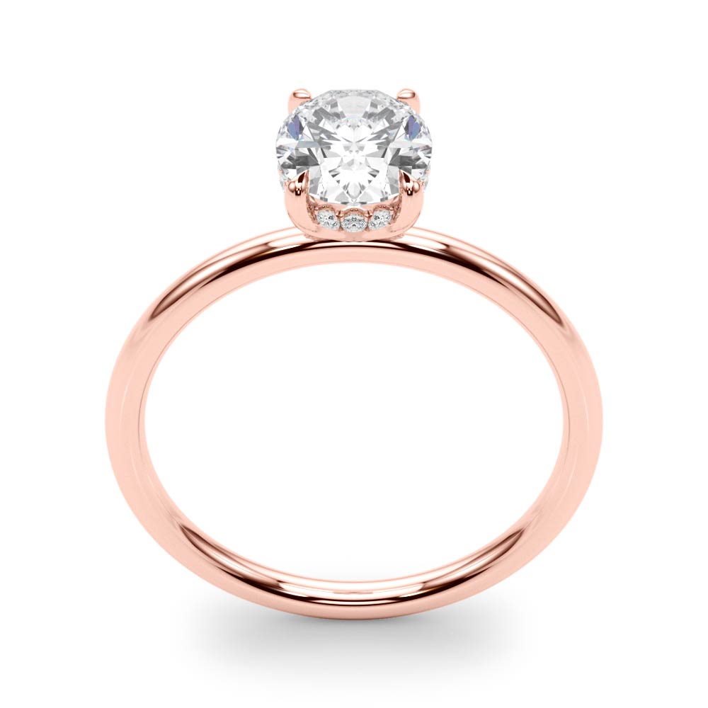 Statement Center Oval Diamond Engagement Ring — 9K/18K Gold & Platinum