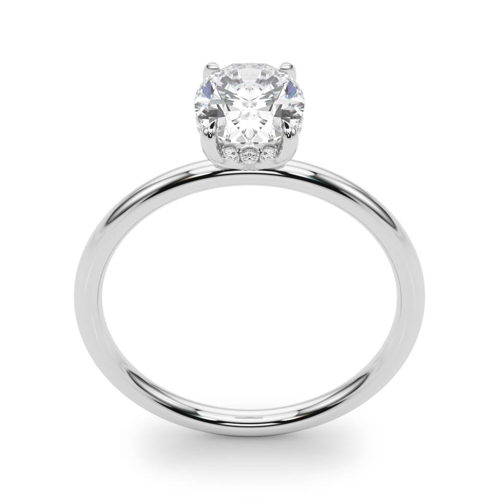 Statement Center Oval Diamond Engagement Ring — 9K/18K Gold & Platinum