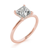 Lustrous Cut Center Princess Diamond Engagement Ring — 9K/18K Gold & Platinum
