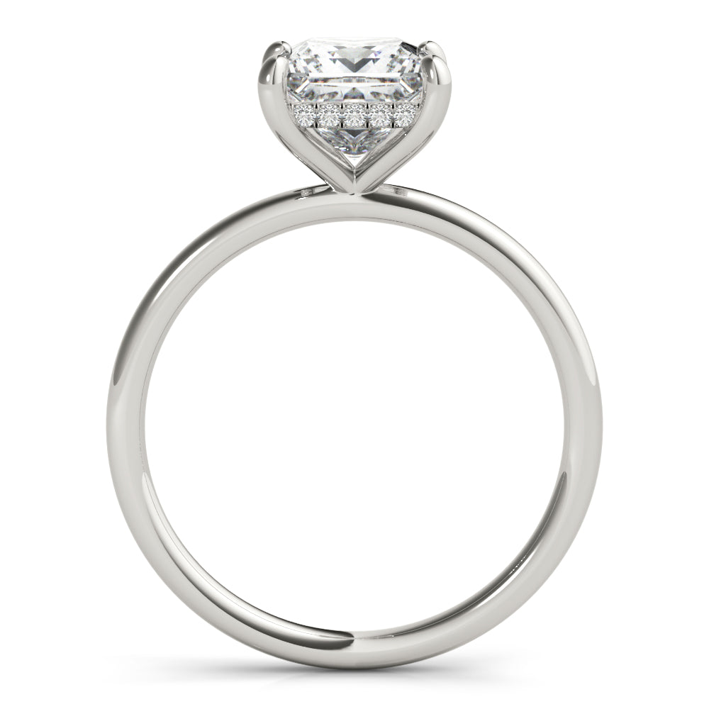 Lustrous Cut Center Princess Diamond Engagement Ring — 9K/18K Gold & Platinum