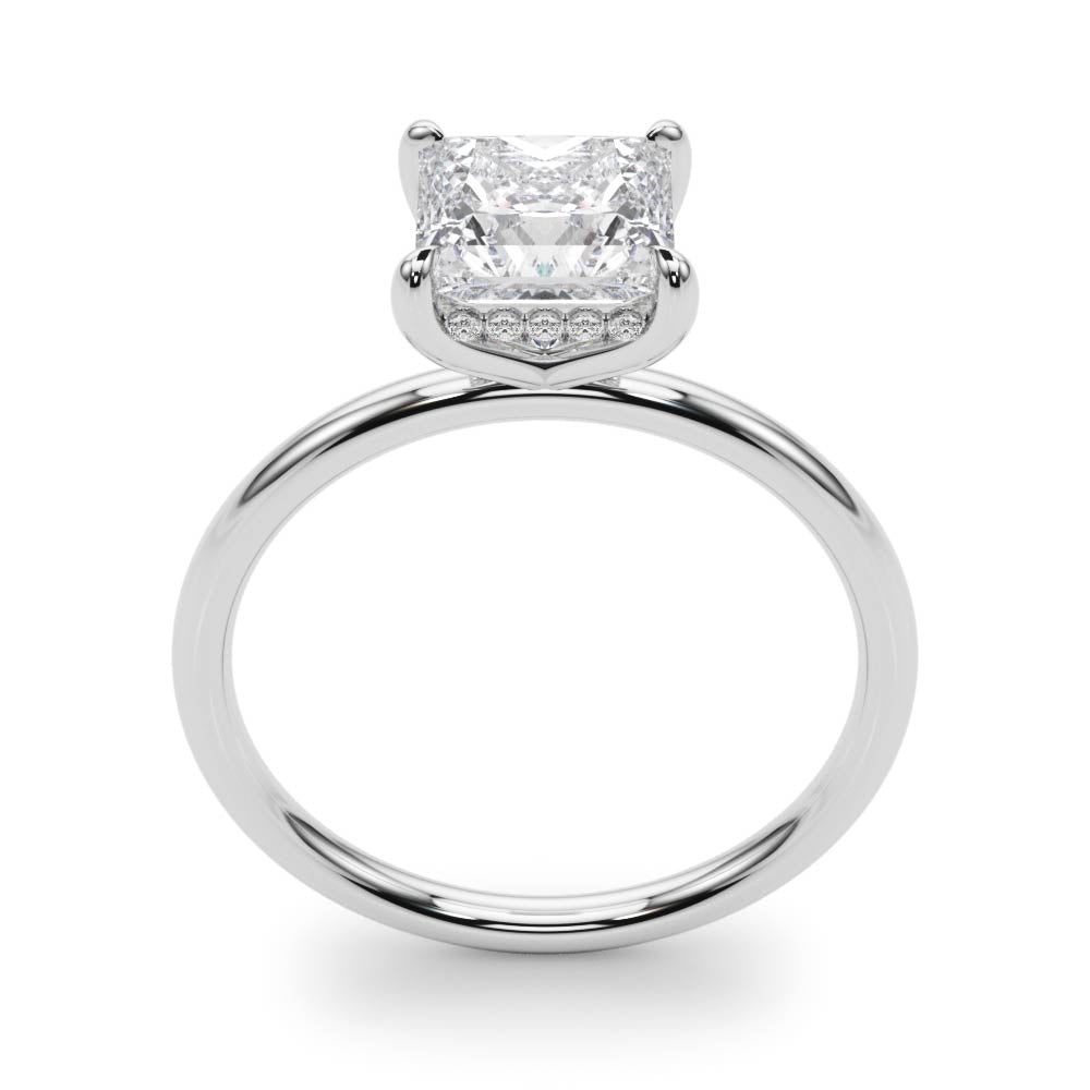 Lustrous Cut Center Princess Diamond Engagement Ring — 9K/18K Gold & Platinum