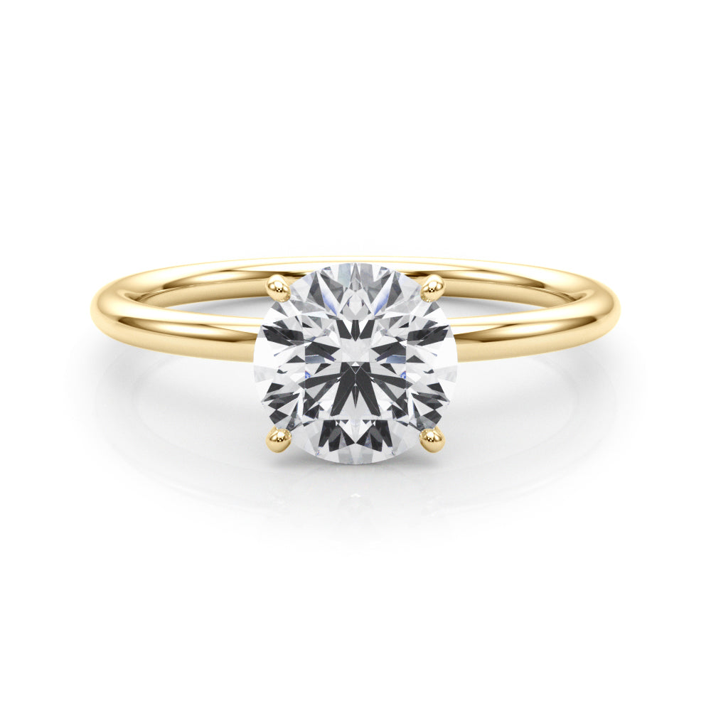 Artisan Center Round Diamond Engagement Ring — 9K/18K Gold & Platinum