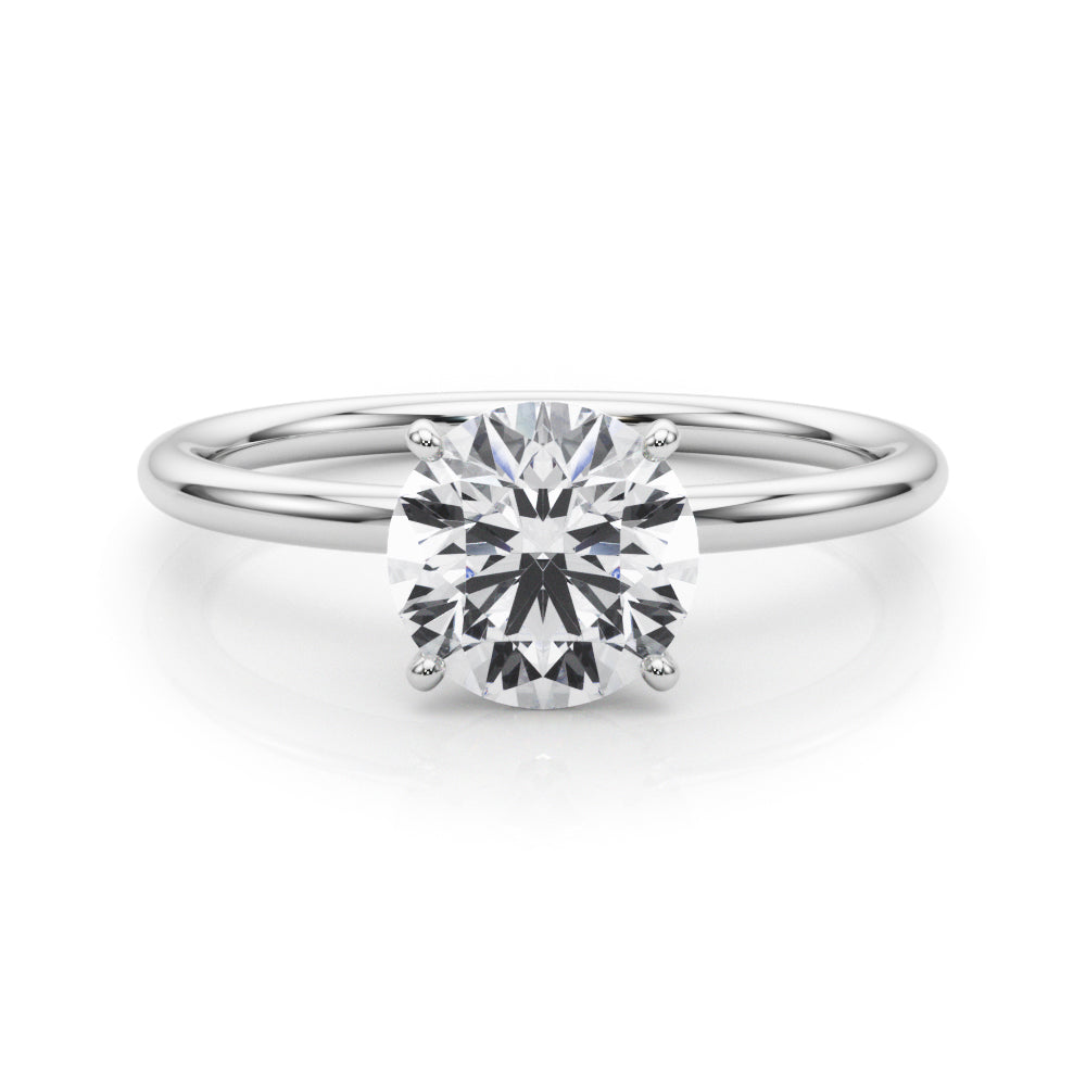 Artisan Center Round Diamond Engagement Ring — 9K/18K Gold & Platinum