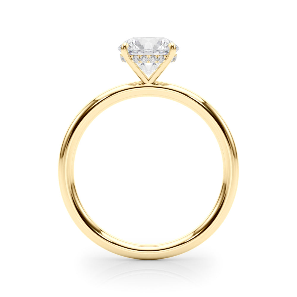 Artisan Center Round Diamond Engagement Ring — 9K/18K Gold & Platinum