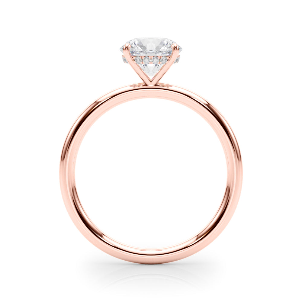 Artisan Center Round Diamond Engagement Ring — 9K/18K Gold & Platinum