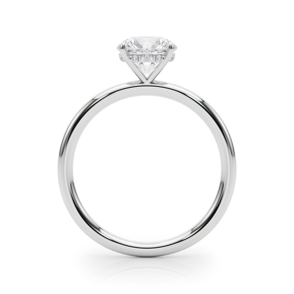 Artisan Center Round Diamond Engagement Ring — 9K/18K Gold & Platinum