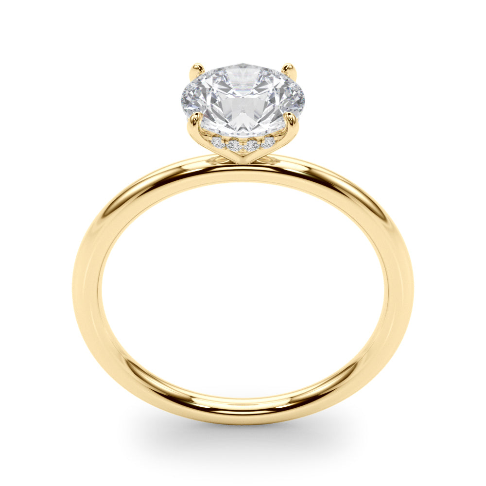 Artisan Center Round Diamond Engagement Ring — 9K/18K Gold & Platinum