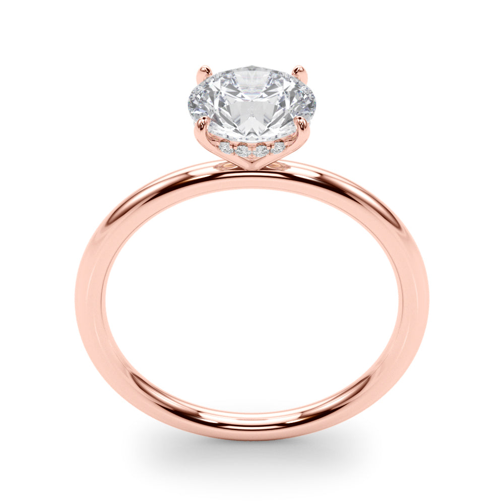 Artisan Center Round Diamond Engagement Ring — 9K/18K Gold & Platinum