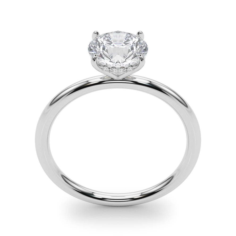Artisan Center Round Diamond Engagement Ring — 9K/18K Gold & Platinum