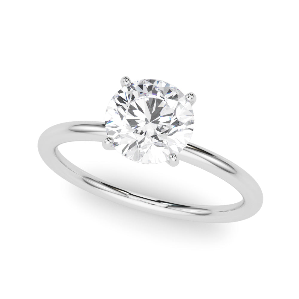 Artisan Center Round Diamond Engagement Ring — 9K/18K Gold & Platinum