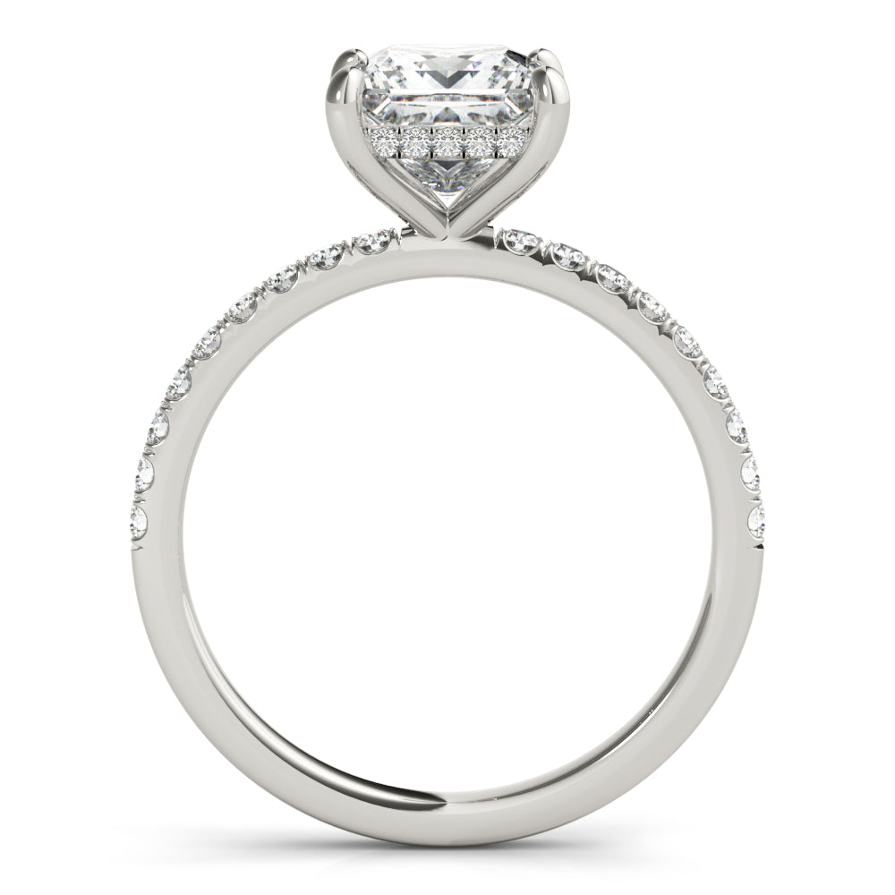 Opulent Single Row Cut Center Princess Diamond Engagement Ring — 9K/18K Gold & Platinum