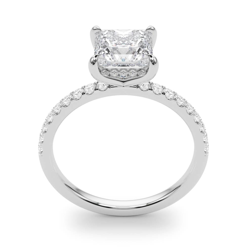 Opulent Single Row Cut Center Princess Diamond Engagement Ring — 9K/18K Gold & Platinum