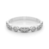 Vintage Inspired Milgrain Half Eternity Ring in Gold & Platinum