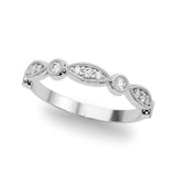 Vintage Inspired Milgrain Half Eternity Ring in Gold & Platinum