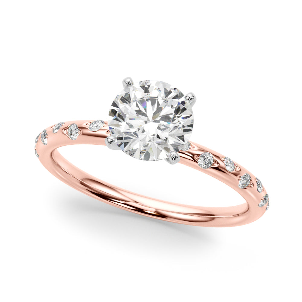Heirloom Sidestone Round Diamond Engagement Ring — 9K/18K Gold & Platinum