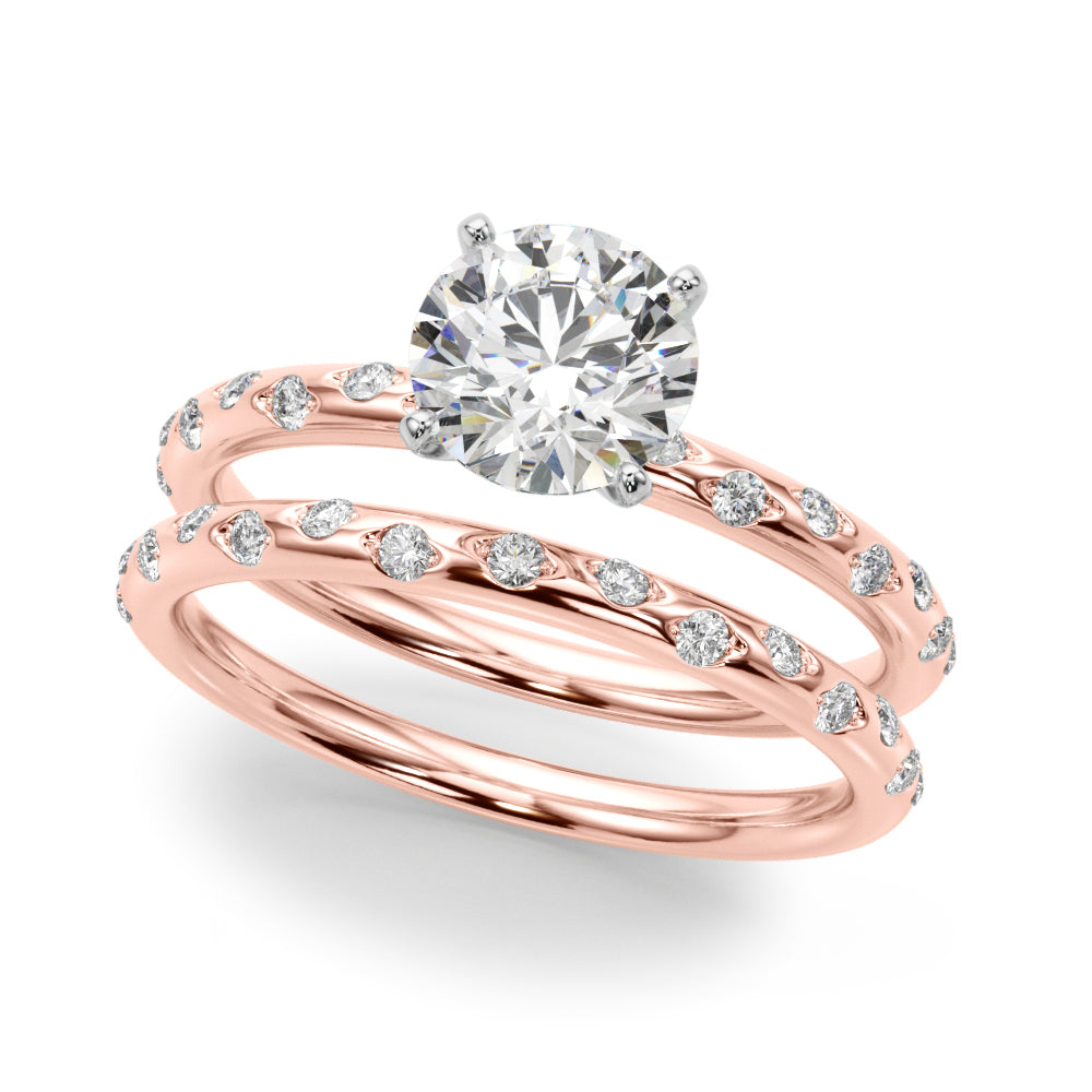 Heirloom Sidestone Round Diamond Engagement Ring — 9K/18K Gold & Platinum
