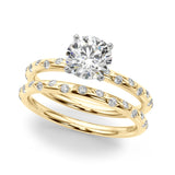 Heirloom Sidestone Round Diamond Engagement Ring — 9K/18K Gold & Platinum