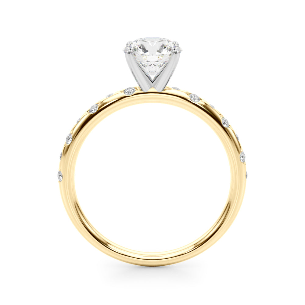 Heirloom Sidestone Round Diamond Engagement Ring — 9K/18K Gold & Platinum