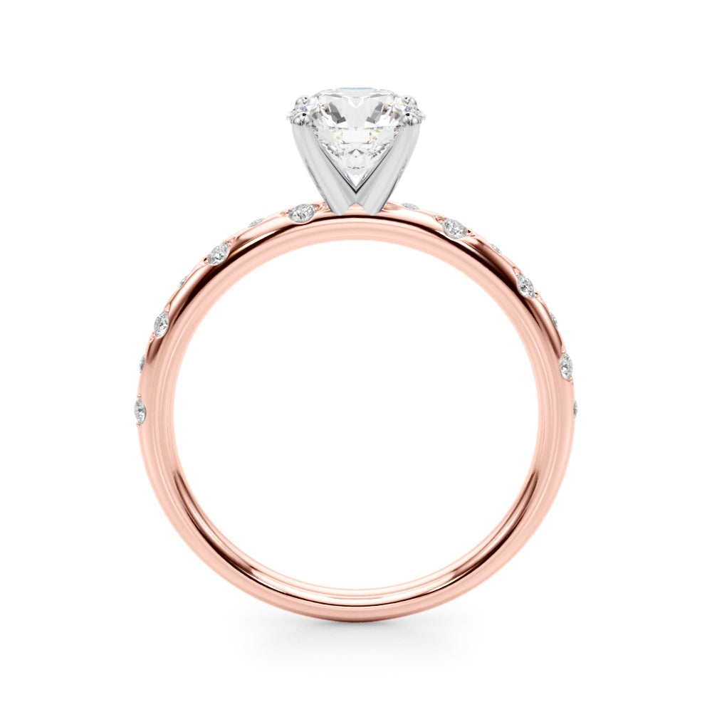 Heirloom Sidestone Round Diamond Engagement Ring — 9K/18K Gold & Platinum
