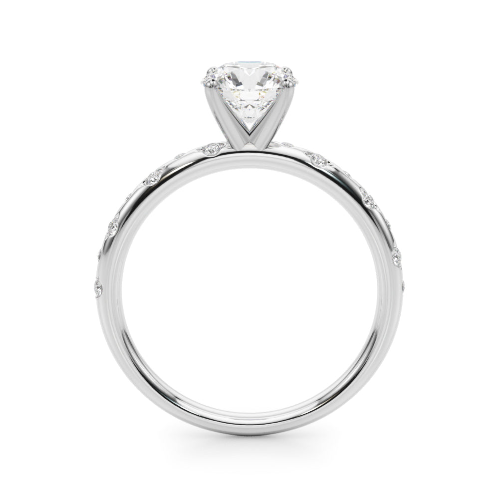 Heirloom Sidestone Round Diamond Engagement Ring — 9K/18K Gold & Platinum
