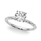 Heirloom Sidestone Round Diamond Engagement Ring — 9K/18K Gold & Platinum