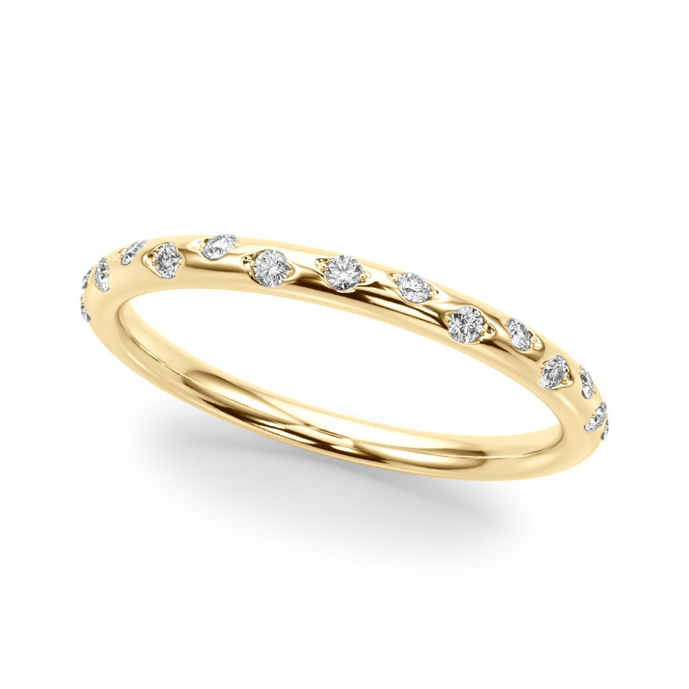 Scattered Diamond Half Eternity Ring in Gold & Platinum