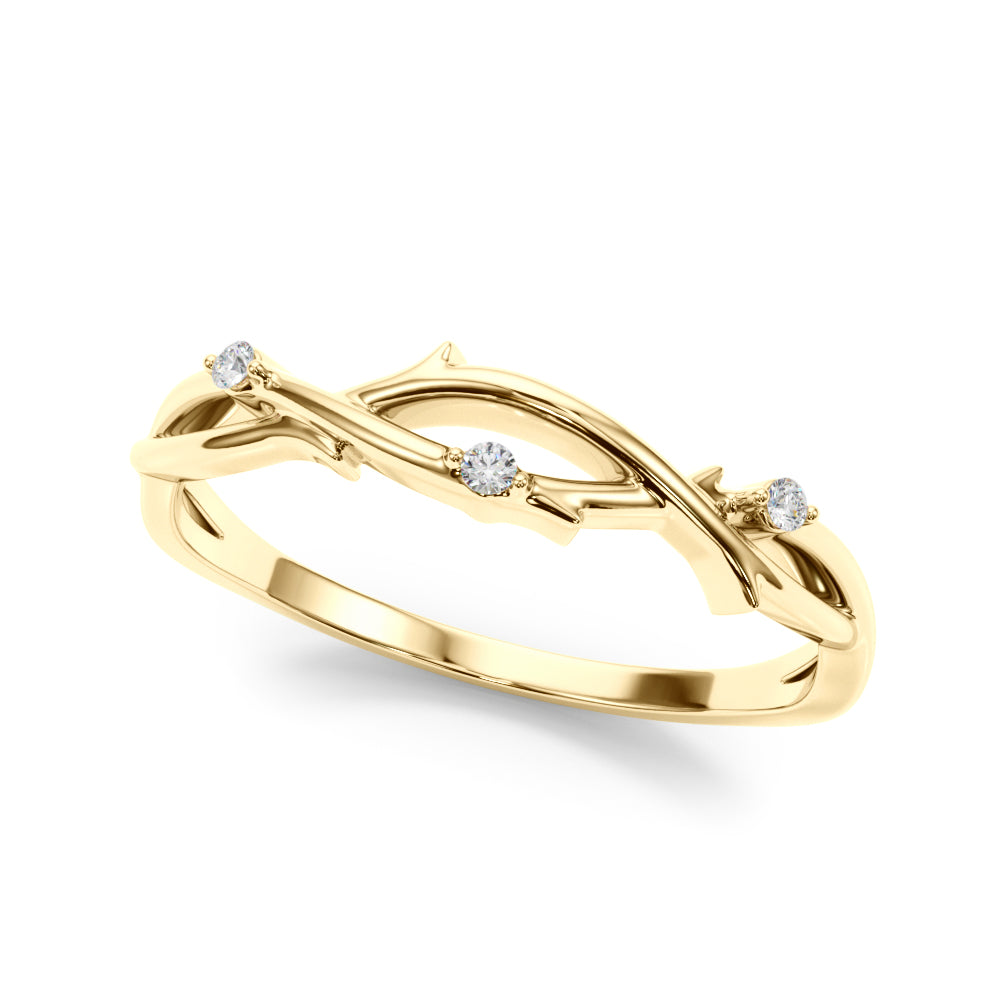 Nature Inspired Twisting Half Eternity Ring in Gold & Platinum