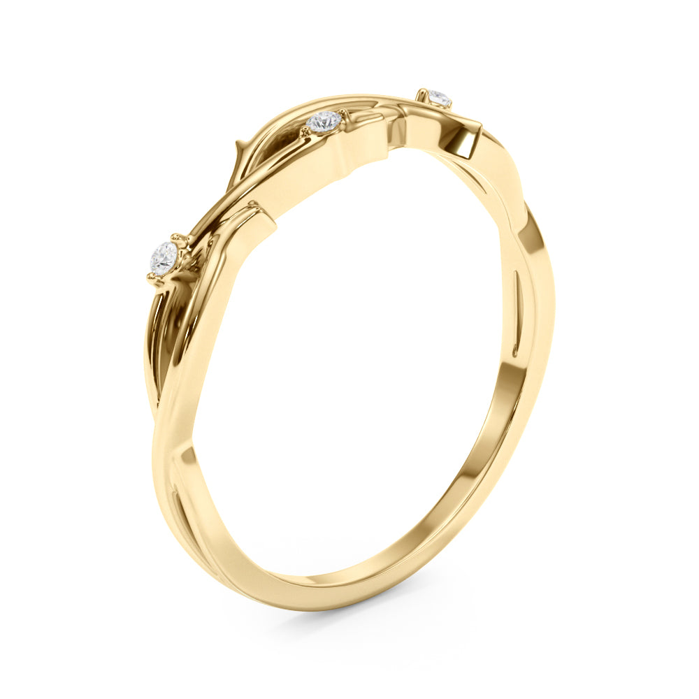 Nature Inspired Twisting Half Eternity Ring in Gold & Platinum