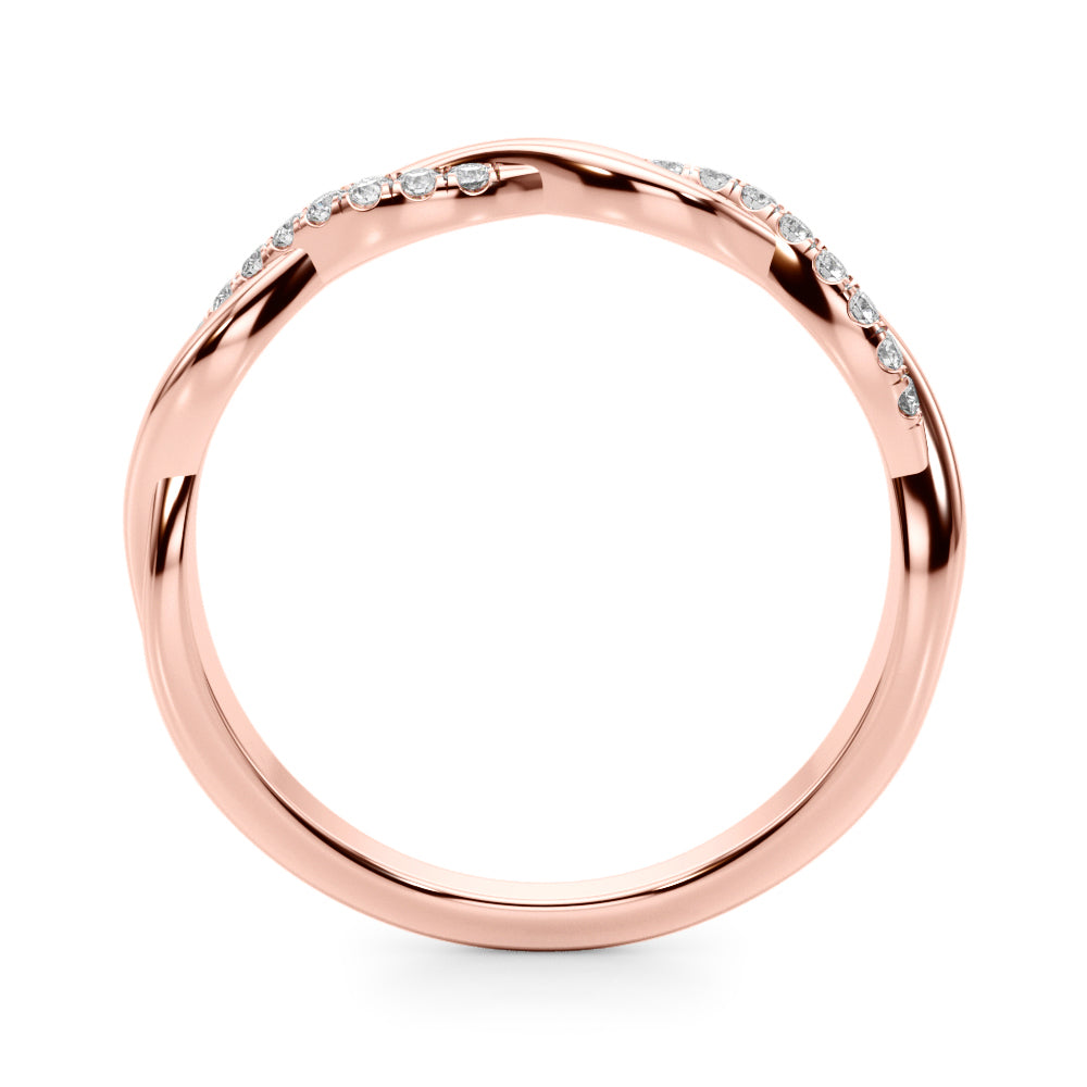 Twisted Diamond Half Eternity Ring in Gold & Platinum