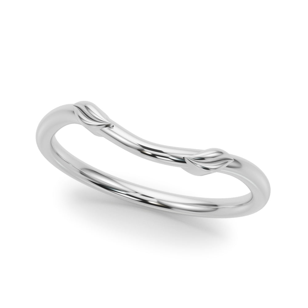 Nature-Inspired Curved Wedding Gold Band