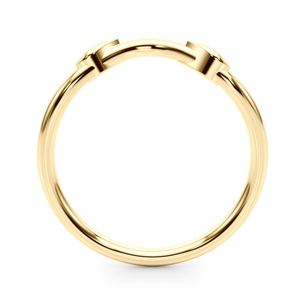 Nature-Inspired Curved Wedding Gold Band