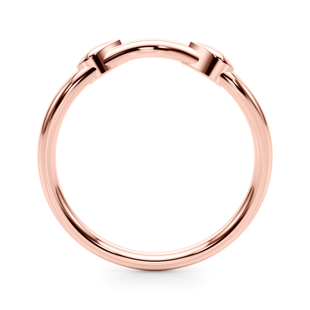 Nature-Inspired Curved Wedding Gold Band