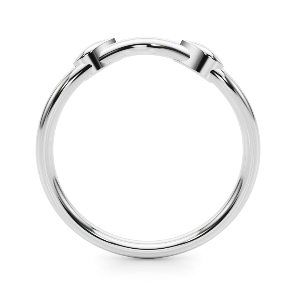 Nature-Inspired Curved Wedding Gold Band
