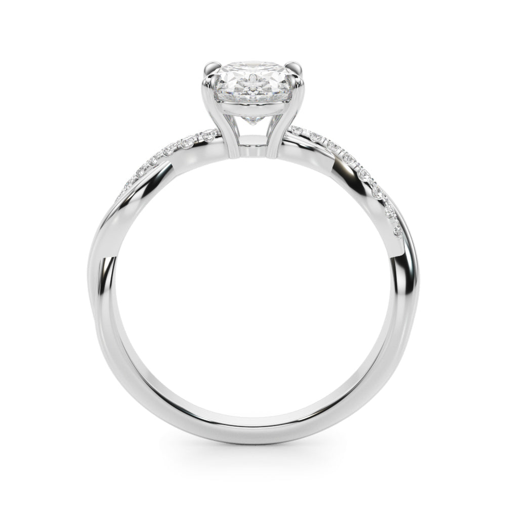 Adored Center Oval Diamond Engagement Ring — 9K/18K Gold & Platinum