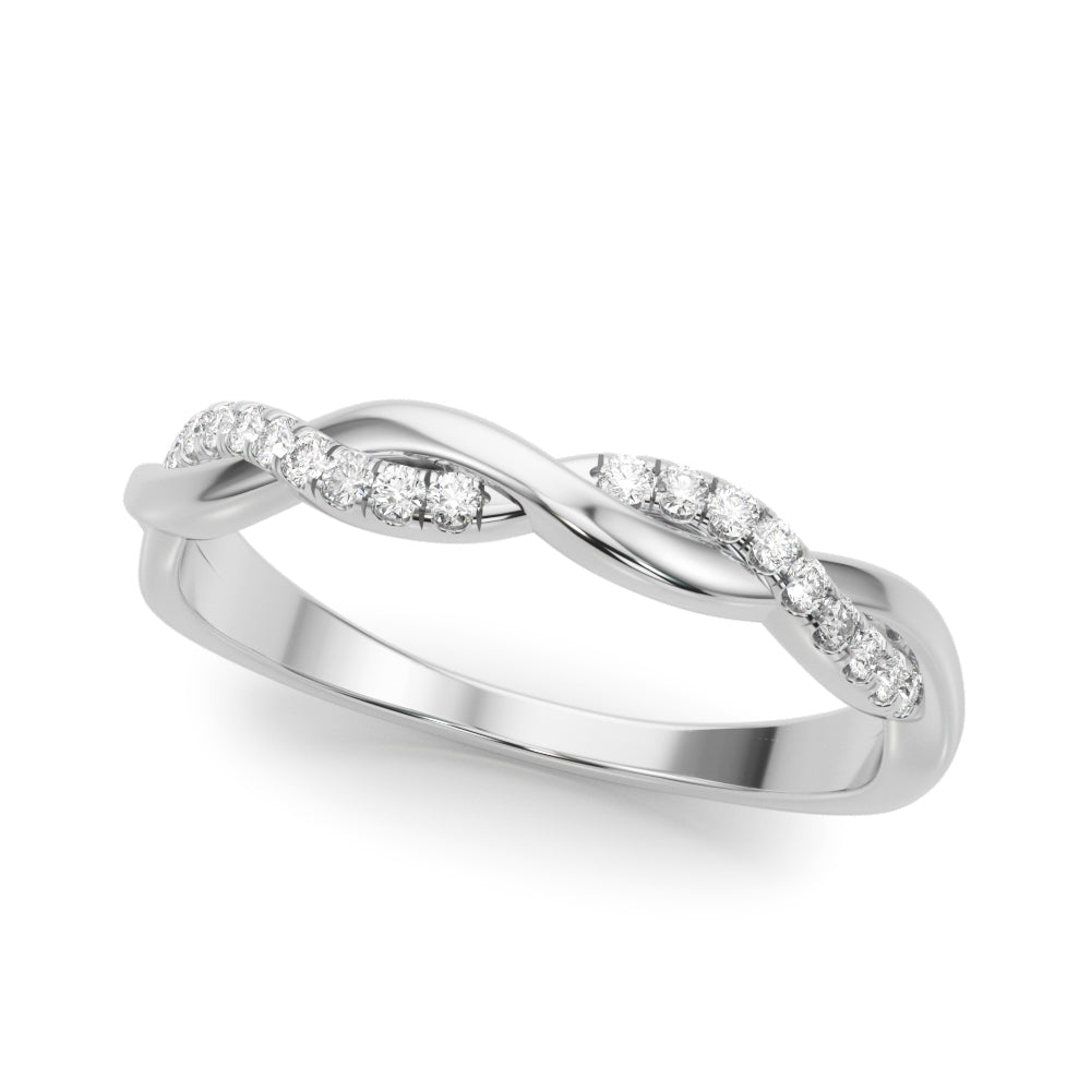 Twisting Half Eternity Ring in Gold & Platinum