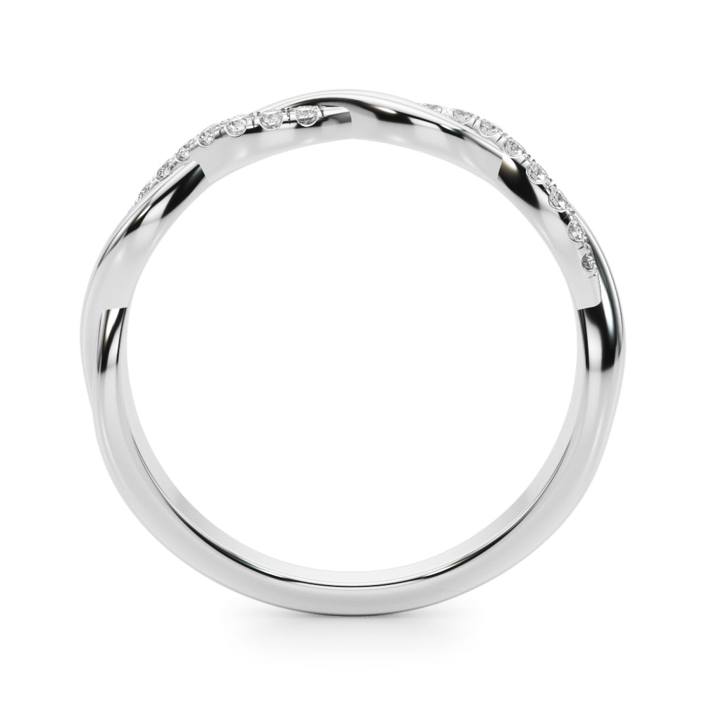 Twisting Half Eternity Ring in Gold & Platinum