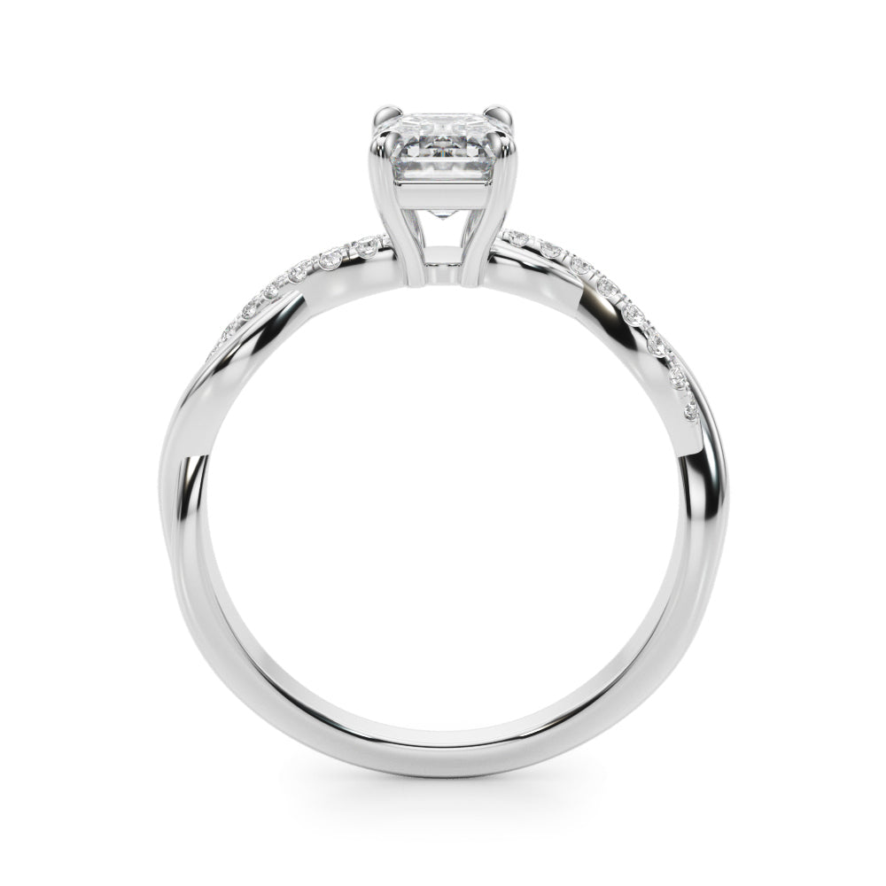 Resplendent Cut Center Emerald Diamond Engagement Ring — 9K/18K Gold & Platinum