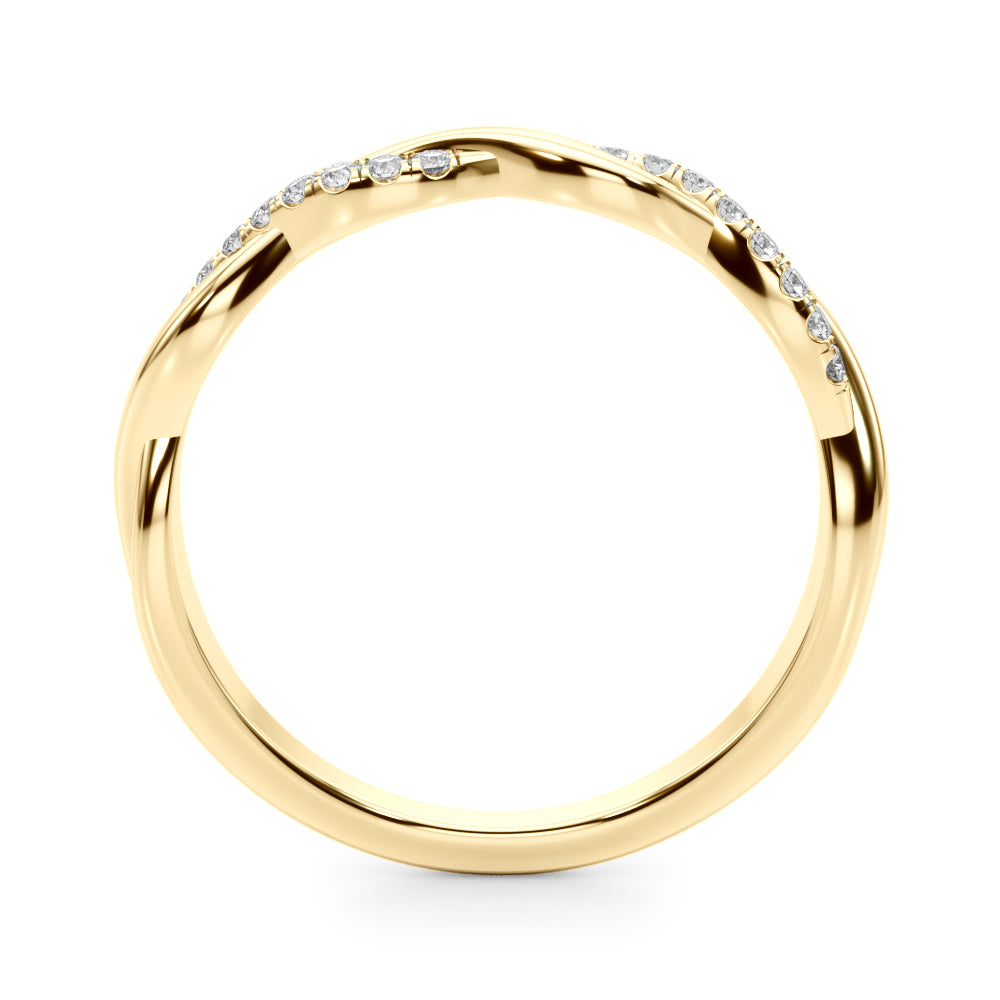 Twisting Accented Half Eternity Ring in Gold & Platinum