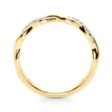 Twisting Accented Half Eternity Ring in Gold & Platinum